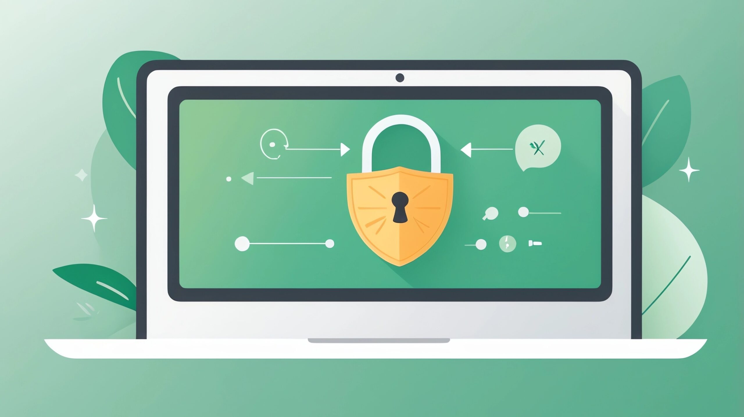 illustration of a lock pad on a laptop screen