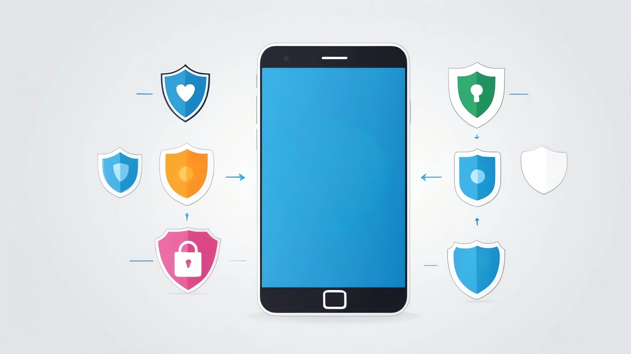 Illustration of a Protected and Secured Mobile Phone